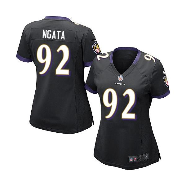 [Game] NGATA Baltimore #92 Womens Football Jersey - Haloti Ngata Womens Football Jersey (Black)_Free Shipping