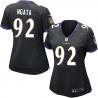 [Game] NGATA Baltimore #92 Womens Football Jersey - Haloti Ngata Womens Football Jersey (Black)_Free Shipping