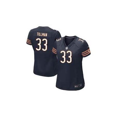 [Game] TILLMAN Chicago #33 Womens Football Jersey - Charles Tillman Womens Football Jersey (Blue)_Free Shipping