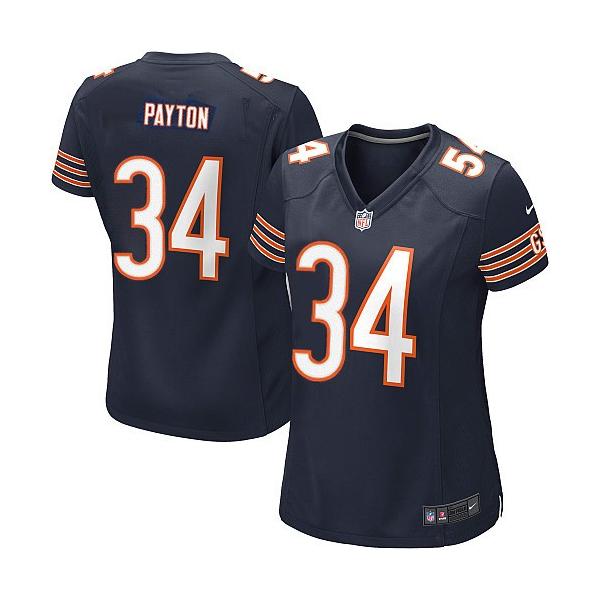 [Game] PAYTON Chicago #34 Womens Football Jersey - Walter Payton Womens Football Jersey (Blue)_Free Shipping