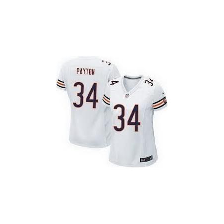 [Game] PAYTON Chicago #34 Womens Football Jersey - Walter Payton Womens Football Jersey (White)_Free Shipping