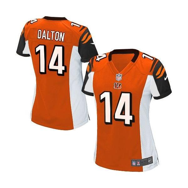 [Game] DALTON Cincinnati #14 Womens Football Jersey - Andy Dalton Womens Football Jersey (Orange)_Free Shipping