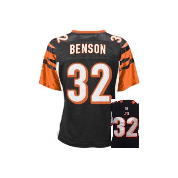 [Game] BENSON Cincinnati #32 Womens Football Jersey - Cedric Benson Womens Football Jersey (Black)_Free Shipping