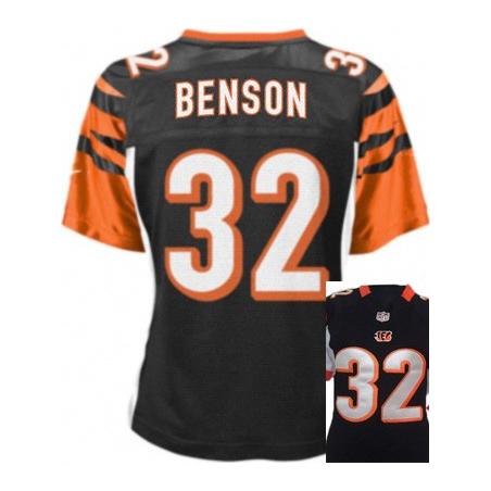 [Game] BENSON Cincinnati #32 Womens Football Jersey - Cedric Benson Womens Football Jersey (Black)_Free Shipping