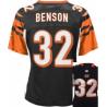 [Game] BENSON Cincinnati #32 Womens Football Jersey - Cedric Benson Womens Football Jersey (Black)_Free Shipping