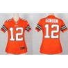 [Game] GORDON Cleveland #12 Womens Football Jersey - Josh Gordon Womens Football Jersey (Orange)_Free Shipping