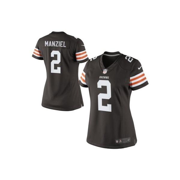 [Game] MANZIEL Cleveland #2 Womens Football Jersey - Johnny Manziel Womens Football Jersey (Brown)_Free Shipping