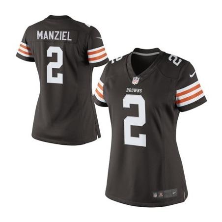 [Game] MANZIEL Cleveland #2 Womens Football Jersey - Johnny Manziel Womens Football Jersey (Brown)_Free Shipping