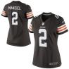 [Game] MANZIEL Cleveland #2 Womens Football Jersey - Johnny Manziel Womens Football Jersey (Brown)_Free Shipping