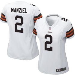 [Game] MANZIEL Cleveland #2 Womens Football Jersey - Johnny Manziel Womens Football Jersey (White)_Free Shipping