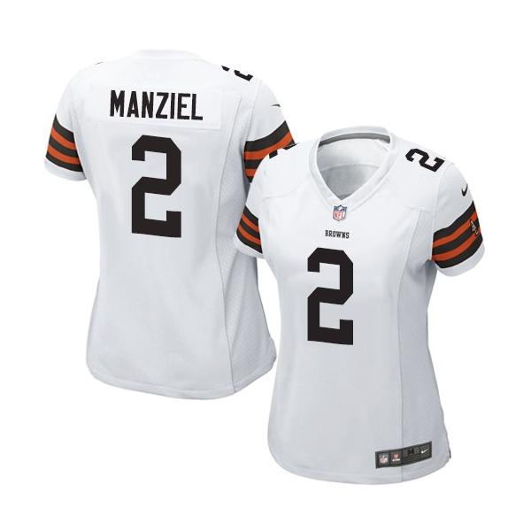 [Game] MANZIEL Cleveland #2 Womens Football Jersey - Johnny Manziel Womens Football Jersey (White)_Free Shipping