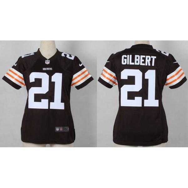 [Game] GILBERT Cleveland #21 Womens Football Jersey - Justin Gilbert Womens Football Jersey (Brown)_Free Shipping