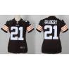 [Game] GILBERT Cleveland #21 Womens Football Jersey - Justin Gilbert Womens Football Jersey (Brown)_Free Shipping