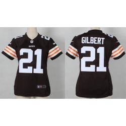 [Game] GILBERT Cleveland #21 Womens Football Jersey - Justin Gilbert Womens Football Jersey (Brown)_Free Shipping