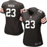 [Game] HADEN Cleveland #23 Womens Football Jersey - Joe Haden Womens Football Jersey (Brown)_Free Shipping