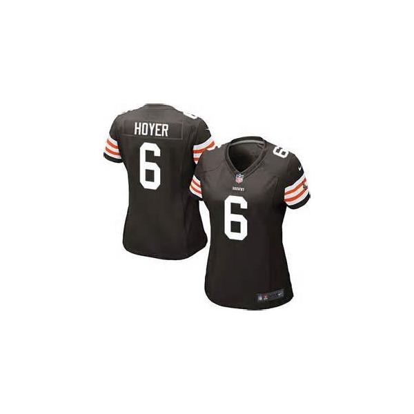 [Game] HOYER Cleveland #6 Womens Football Jersey - Brian Hoyer Womens Football Jersey (Brown)_Free Shipping