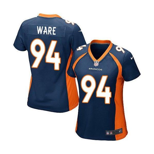 [Game] WARE Denver #94 Womens Football Jersey - DeMarcus Ware Womens Football Jersey (Blue)_Free Shipping