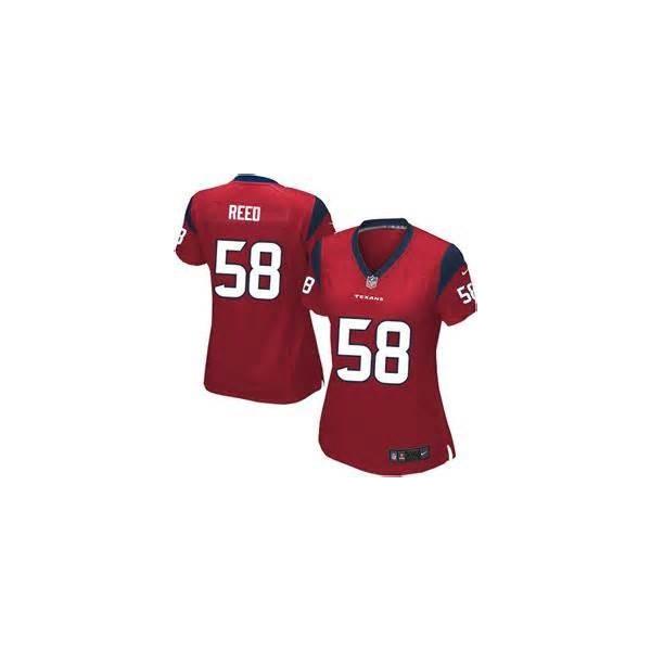 [Game] REED Houston #58 Womens Football Jersey - Brooks Reed Womens Football Jersey (Red)_Free Shipping