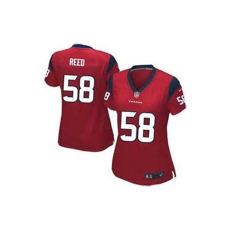 [Game] REED Houston #58 Womens Football Jersey - Brooks Reed Womens Football Jersey (Red)_Free Shipping