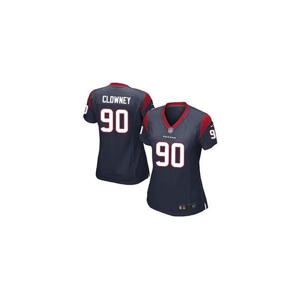 [Game] CLOWNEY Houston #90 Womens Football Jersey - Jadeveon Clowney Womens Football Jersey (Blue)_Free Shipping