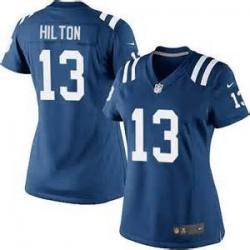 [Game] HILTON Indianapolis #13 Womens Football Jersey - T.Y. Hilton Womens Football Jersey (Blue)_Free Shipping