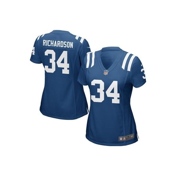 [Game] RICHARDSON Indianapolis #34 Womens Football Jersey - Trent Richardson Womens Football Jersey (Blue)_Free Shipping