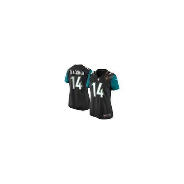 [Game] BLACKMON Jacksonville #14 Womens Football Jersey - Justin Blackmon Womens Football Jersey (Black, NEW)_Free Shipping