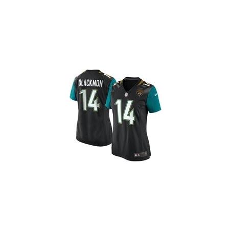 [Game] BLACKMON Jacksonville #14 Womens Football Jersey - Justin Blackmon Womens Football Jersey (Black, NEW)_Free Shipping