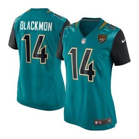 [Game] BLACKMON Jacksonville #14 Womens Football Jersey - Justin Blackmon Womens Football Jersey (Green, NEW)_Free Shipping