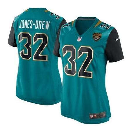 [Game] JONES-DREW Jacksonville #32 Womens Football Jersey - Maurice Jones-Drew Womens Football Jersey (Green, NEW)_Free Shipping