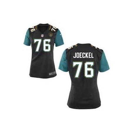 [Game] JOECKEL Jacksonville #76 Womens Football Jersey - Luke Joeckel Womens Football Jersey (Black, NEW)_Free Shipping