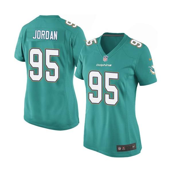 [Game] JORDAN Miami #95 Womens Football Jersey - Dion Jordan Womens Football Jersey (Green, NEW)_Free Shipping