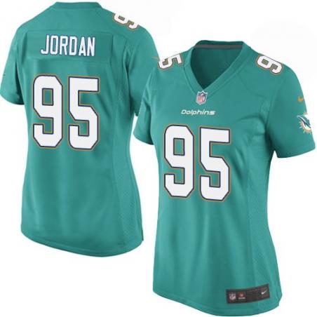 [Game] JORDAN Miami #95 Womens Football Jersey - Dion Jordan Womens Football Jersey (Green, NEW)_Free Shipping