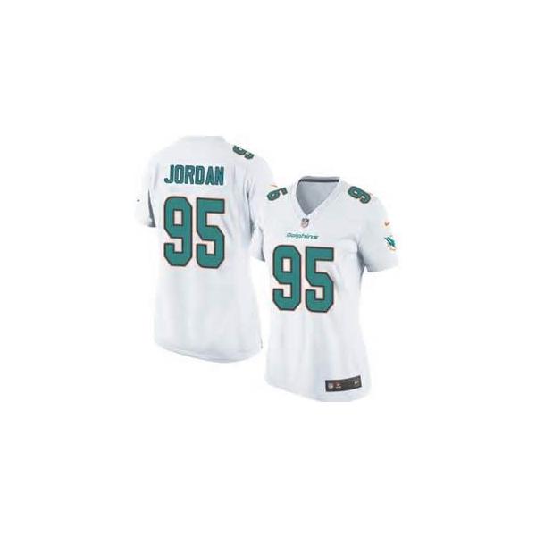 [Game] JORDAN Miami #95 Womens Football Jersey - Dion Jordan Womens Football Jersey (White, NEW)_Free Shipping