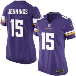 [Game] JENNINGS Minnesota #15 Womens Football Jersey - Greg Jennings Womens Football Jersey (Purple, new)_Free Shipping