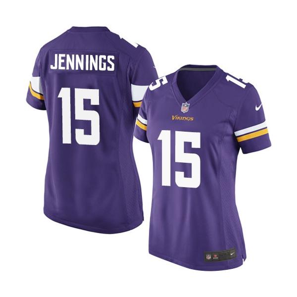 [Game] JENNINGS Minnesota #15 Womens Football Jersey - Greg Jennings Womens Football Jersey (Purple, new)_Free Shipping