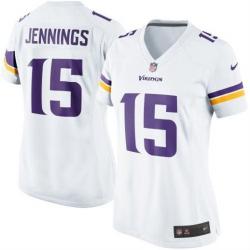 [Game] JENNINGS Minnesota #15 Womens Football Jersey - Greg Jennings Womens Football Jersey (White, new)_Free Shipping