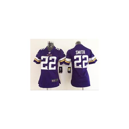 [Game] SMITH Minnesota #22 Womens Football Jersey - Harrison Smith Womens Football Jersey (Purple, new)_Free Shipping