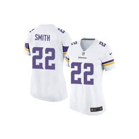 [Game] SMITH Minnesota #22 Womens Football Jersey - Harrison Smith Womens Football Jersey (White, new)_Free Shipping