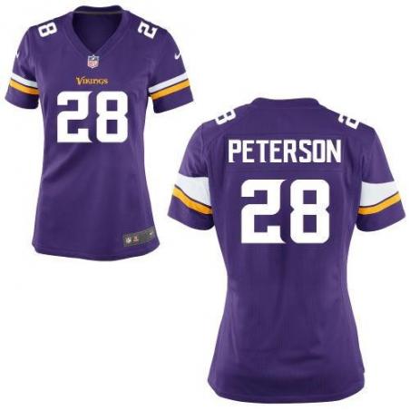 [Game] PETERSON Minnesota #28 Womens Football Jersey - Adrian Peterson Womens Football Jersey (Purple, new)_Free Shipping