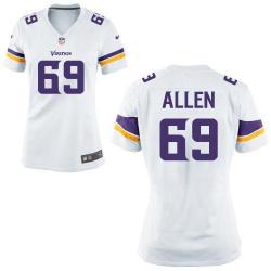 [Game] ALLEN Minnesota #69 Womens Football Jersey - Jared Allen Womens Football Jersey (White, new)_Free Shipping