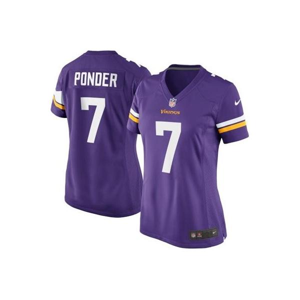 [Game] PONDER Minnesota #7 Womens Football Jersey - Christian Ponder Womens Football Jersey (Purple, new)_Free Shipping