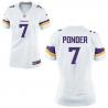 [Game] PONDER Minnesota #7 Womens Football Jersey - Christian Ponder Womens Football Jersey (White, new)_Free Shipping