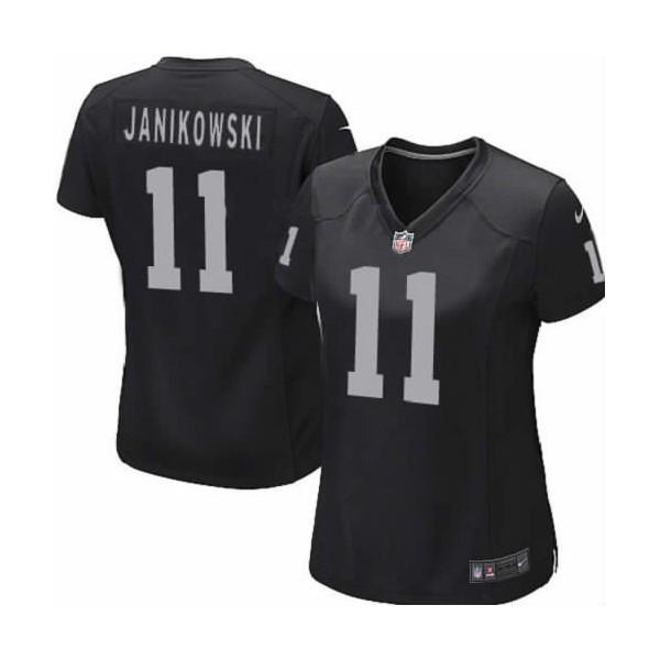 [Game] JANIKOWSKI Oakland #11 Womens Football Jersey - Sebastian Janikowski Womens Football Jersey (Black)_Free Shipping