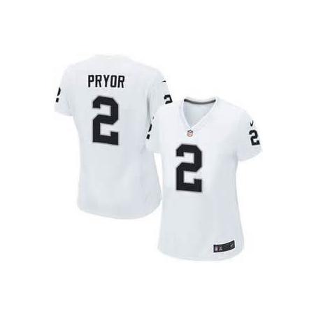 [Game] PRYOR Oakland #2 Womens Football Jersey - Terrelle Pryor Womens Football Jersey (White)_Free Shipping