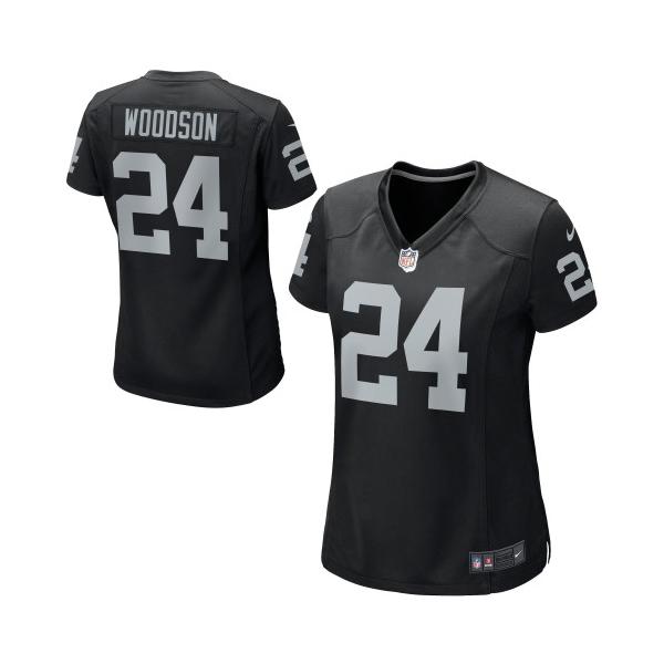 [Game] WOODSON Oakland #24 Womens Football Jersey - Charles Woodson Womens Football Jersey (Black)_Free Shipping