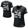 [Game] WOODSON Oakland #24 Womens Football Jersey - Charles Woodson Womens Football Jersey (Black)_Free Shipping