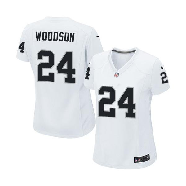 [Game] WOODSON Oakland #24 Womens Football Jersey - Charles Woodson Womens Football Jersey (White)_Free Shipping