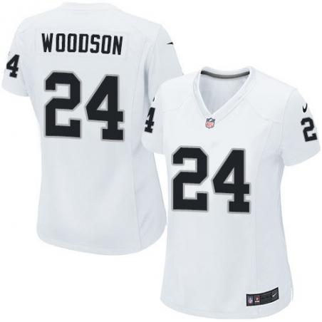 [Game] WOODSON Oakland #24 Womens Football Jersey - Charles Woodson Womens Football Jersey (White)_Free Shipping