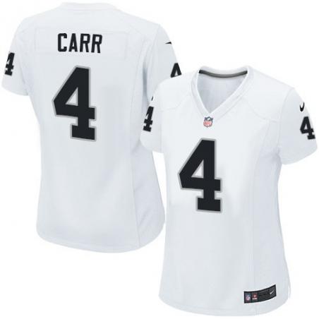 [Game] CARR Oakland #4 Womens Football Jersey - Derek Carr Womens Football Jersey (White)_Free Shipping